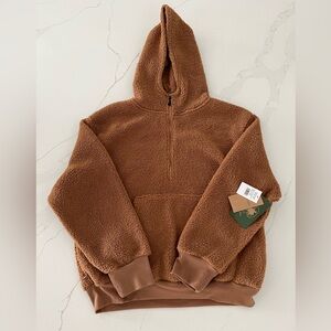Stillwater Brown Softy Soft Sherpa Half Zip Hoodie (NWT, Size XL)